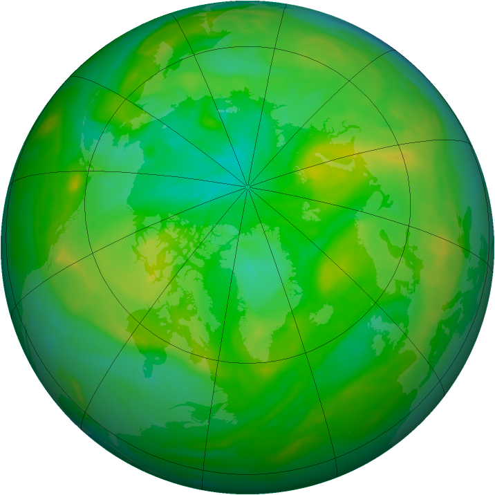 Arctic ozone map for 14 July 2013